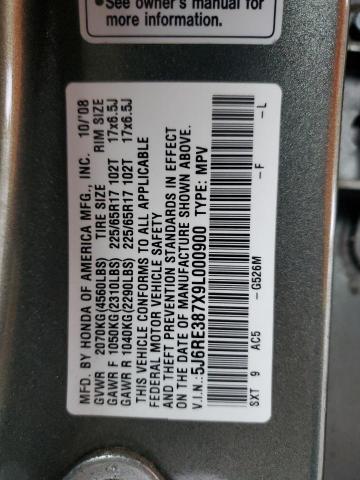 Photo 12 VIN: 5J6RE387X9L000900 - HONDA CR-V EXL 