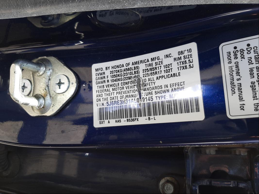 Photo 9 VIN: 5J6RE3H31AL049145 - HONDA CR-V LX 