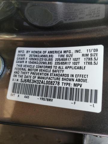 Photo 9 VIN: 5J6RE3H32AL008278 - HONDA CR-V LX 