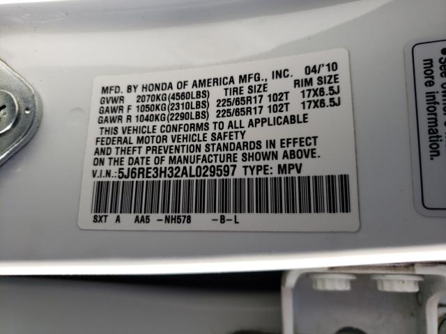 Photo 9 VIN: 5J6RE3H32AL029597 - HONDA CR-V LX 