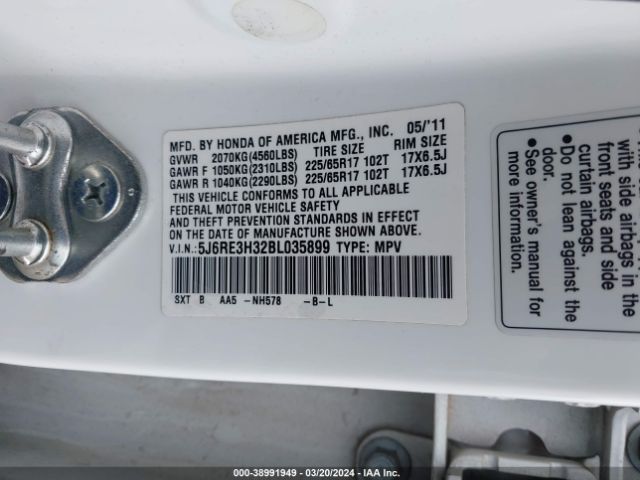 Photo 8 VIN: 5J6RE3H32BL035899 - HONDA CR-V 