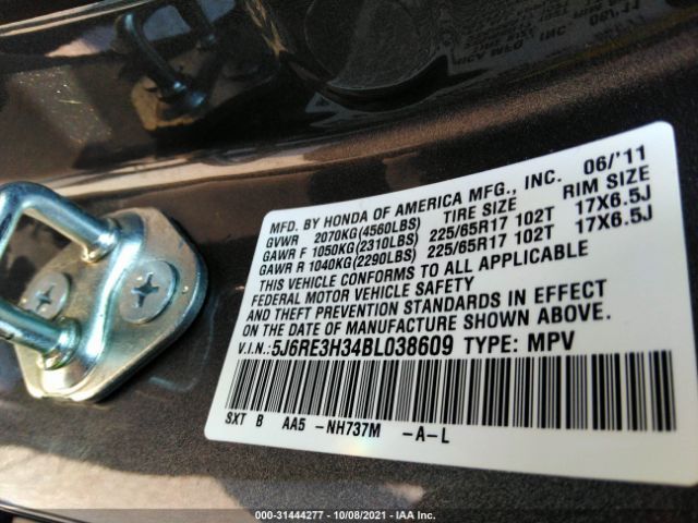 Photo 8 VIN: 5J6RE3H34BL038609 - HONDA CR-V 