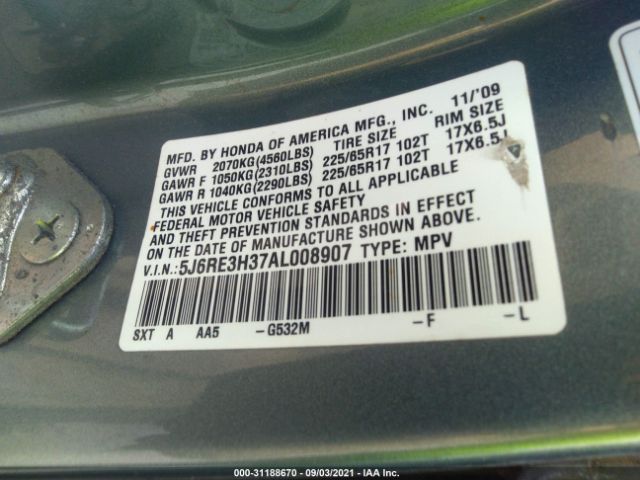 Photo 8 VIN: 5J6RE3H37AL008907 - HONDA CR-V 