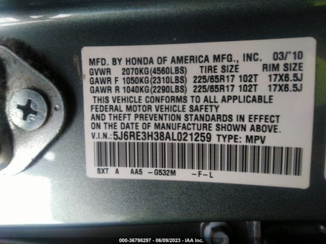 Photo 8 VIN: 5J6RE3H38AL021259 - HONDA CR-V 