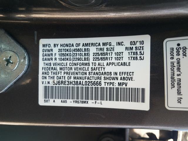 Photo 9 VIN: 5J6RE3H38AL025666 - HONDA CR-V LX 