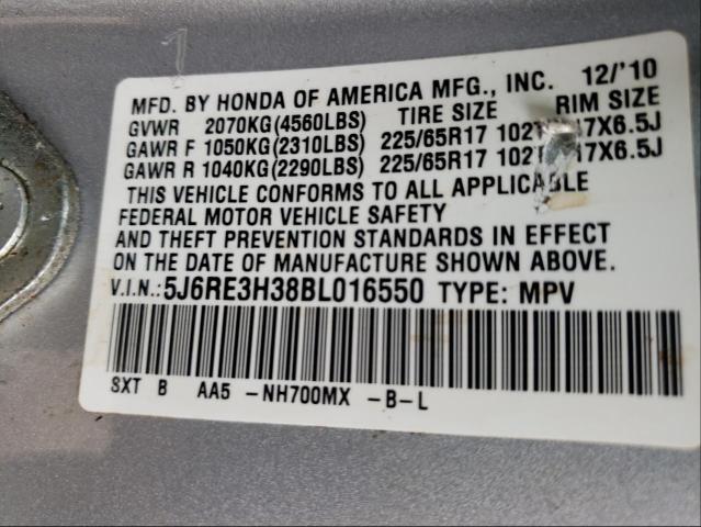 Photo 9 VIN: 5J6RE3H38BL016550 - HONDA CR-V LX 