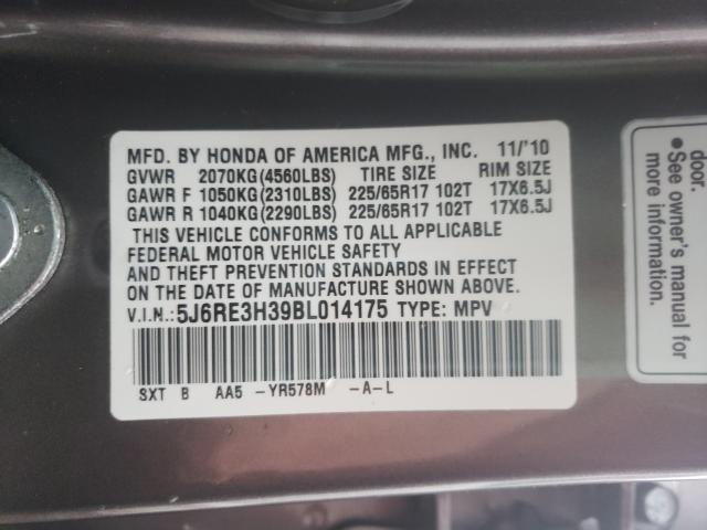 Photo 9 VIN: 5J6RE3H39BL014175 - HONDA CR-V LX 