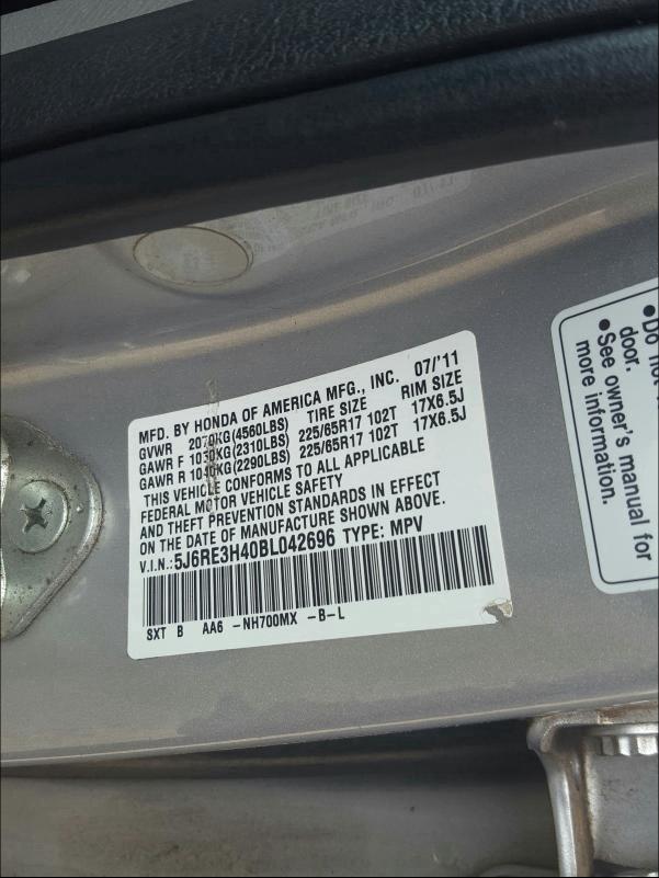 Photo 9 VIN: 5J6RE3H40BL042696 - HONDA CR-V SE 