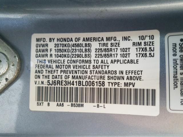 Photo 9 VIN: 5J6RE3H41BL006158 - HONDA CR-V SE 