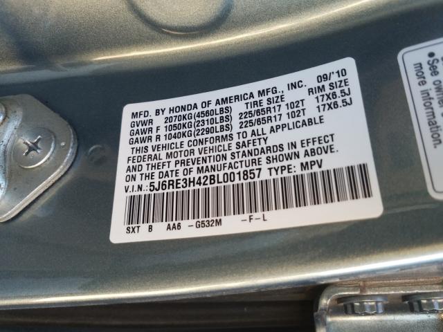 Photo 9 VIN: 5J6RE3H42BL001857 - HONDA CR-V SE 