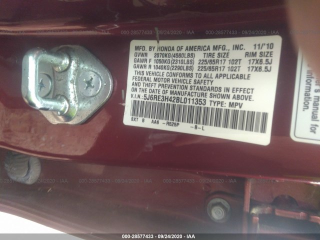 Photo 8 VIN: 5J6RE3H42BL011353 - HONDA CR-V 