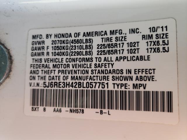 Photo 9 VIN: 5J6RE3H42BL057751 - HONDA CR-V SE 