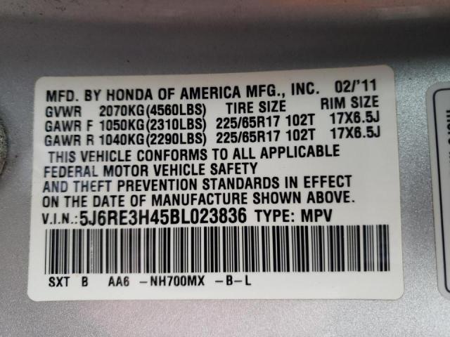 Photo 9 VIN: 5J6RE3H45BL023836 - HONDA CR-V SE 