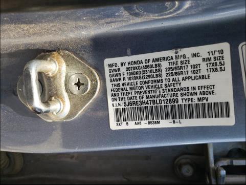 Photo 9 VIN: 5J6RE3H47BL012899 - HONDA CR-V SE 