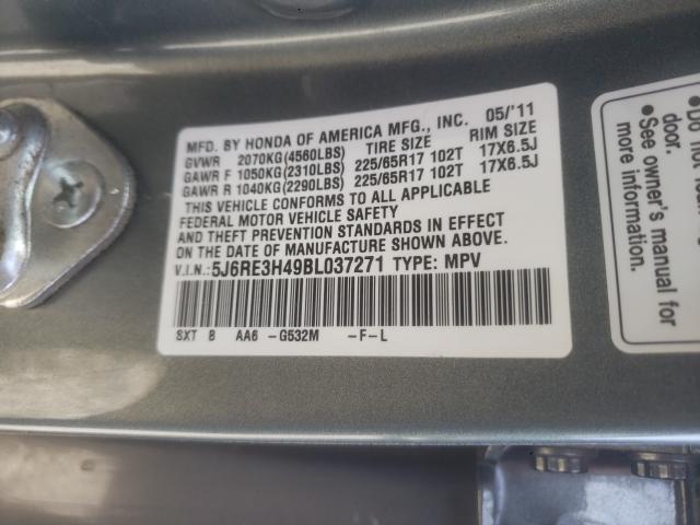 Photo 9 VIN: 5J6RE3H49BL037271 - HONDA CR-V SE 