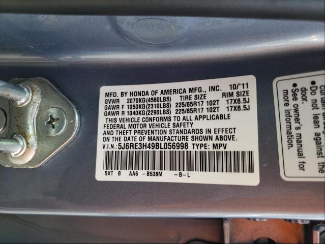 Photo 9 VIN: 5J6RE3H49BL056998 - HONDA CR-V SE 