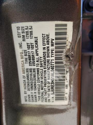 Photo 9 VIN: 5J6RE3H51AL040771 - HONDA CR-V EX 