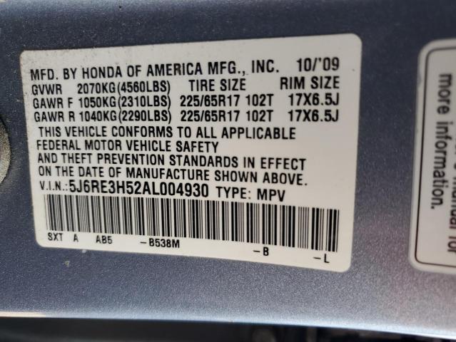 Photo 13 VIN: 5J6RE3H52AL004930 - HONDA CR-V EX 