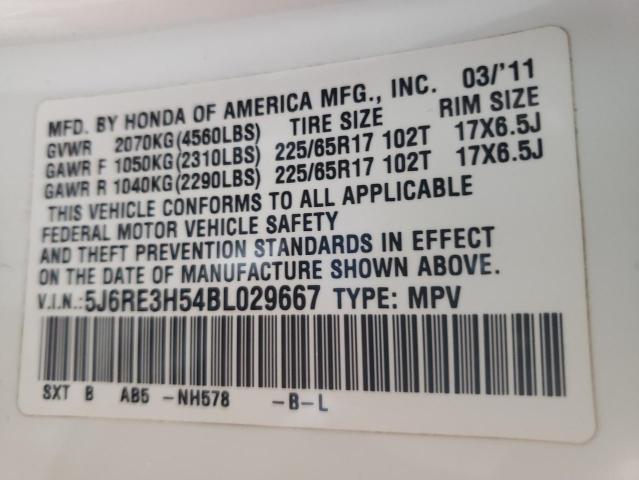 Photo 9 VIN: 5J6RE3H54BL029667 - HONDA CR-V EX 