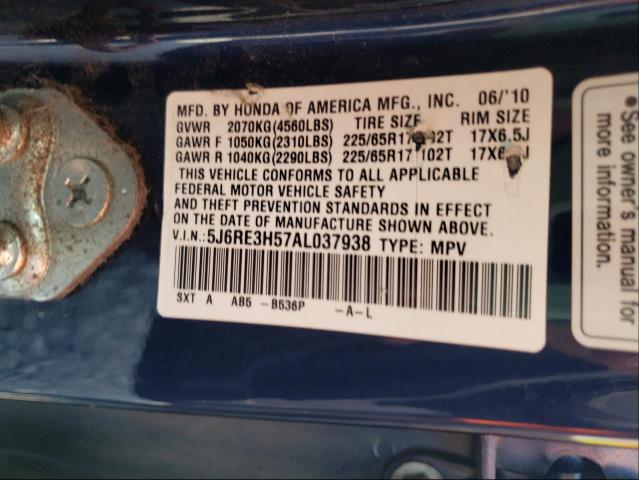 Photo 9 VIN: 5J6RE3H57AL037938 - HONDA CR-V EX 