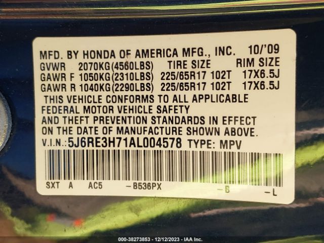 Photo 8 VIN: 5J6RE3H71AL004578 - HONDA CR-V 