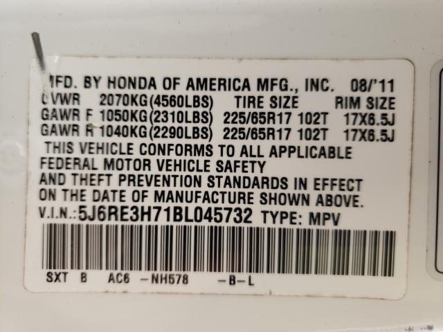 Photo 9 VIN: 5J6RE3H71BL045732 - HONDA CR-V EXL 