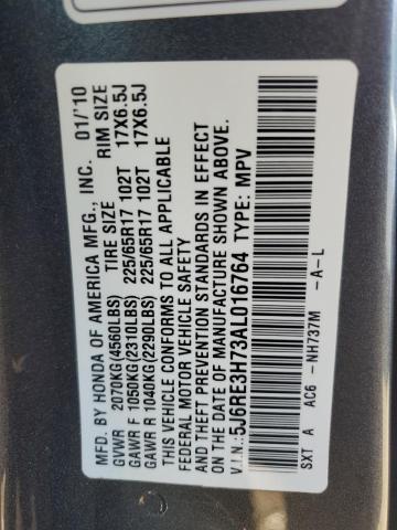 Photo 12 VIN: 5J6RE3H73AL016764 - HONDA CR-V EXL 