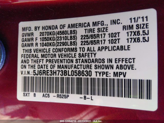 Photo 8 VIN: 5J6RE3H73BL058630 - HONDA CR-V 