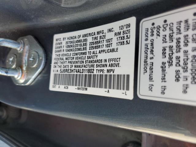 Photo 13 VIN: 5J6RE3H74AL011802 - HONDA CR-V EXL 