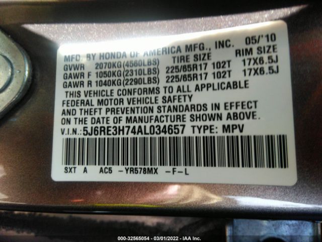 Photo 8 VIN: 5J6RE3H74AL034657 - HONDA CR-V 