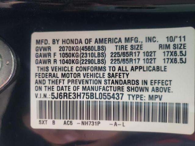 Photo 9 VIN: 5J6RE3H75BL055437 - HONDA CR-V EXL 