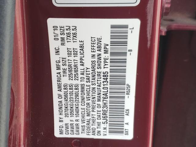 Photo 9 VIN: 5J6RE3H76AL013485 - HONDA CR-V EXL 