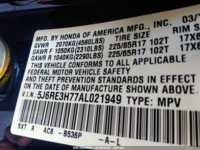 Photo 8 VIN: 5J6RE3H77AL021949 - HONDA CR-V 