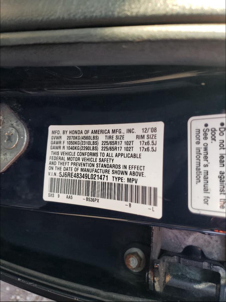 Photo 9 VIN: 5J6RE48349L021471 - HONDA CR-V LX 