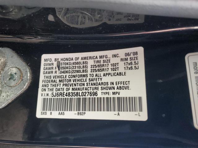 Photo 11 VIN: 5J6RE48358L027696 - HONDA CRV 