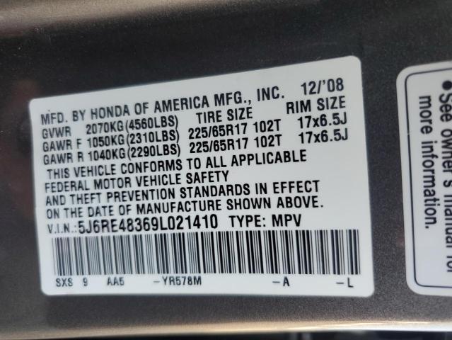 Photo 12 VIN: 5J6RE48369L021410 - HONDA CR-V LX 