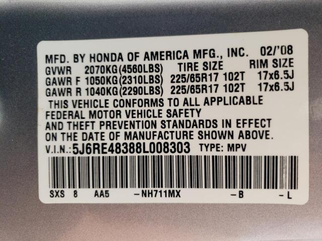 Photo 12 VIN: 5J6RE48388L008303 - HONDA CR-V LX 