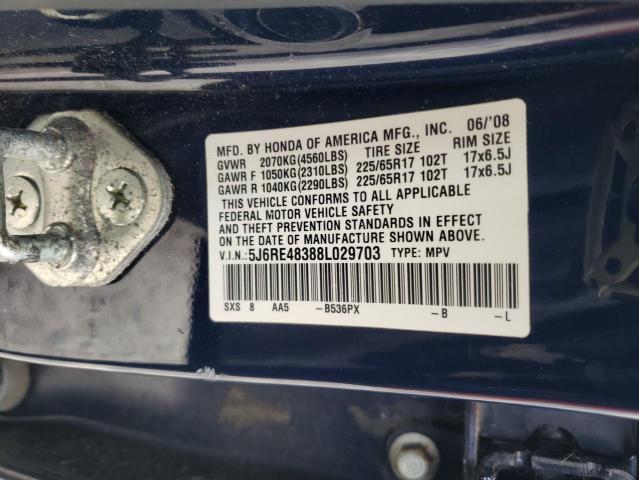 Photo 12 VIN: 5J6RE48388L029703 - HONDA CRV 