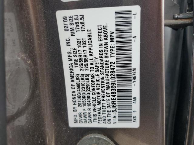 Photo 12 VIN: 5J6RE48389L028472 - HONDA CRV 