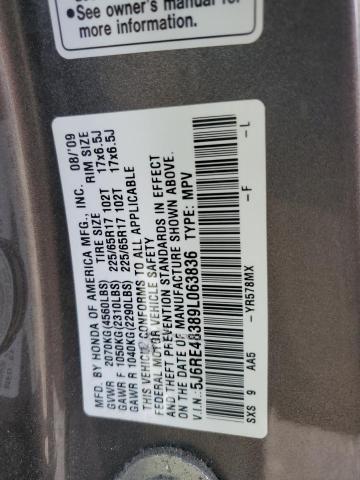 Photo 11 VIN: 5J6RE48389L063836 - HONDA CRV 