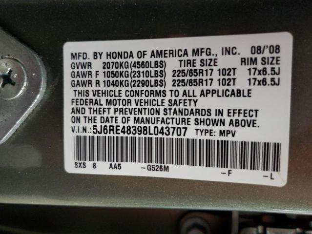 Photo 12 VIN: 5J6RE48398L043707 - HONDA CRV 