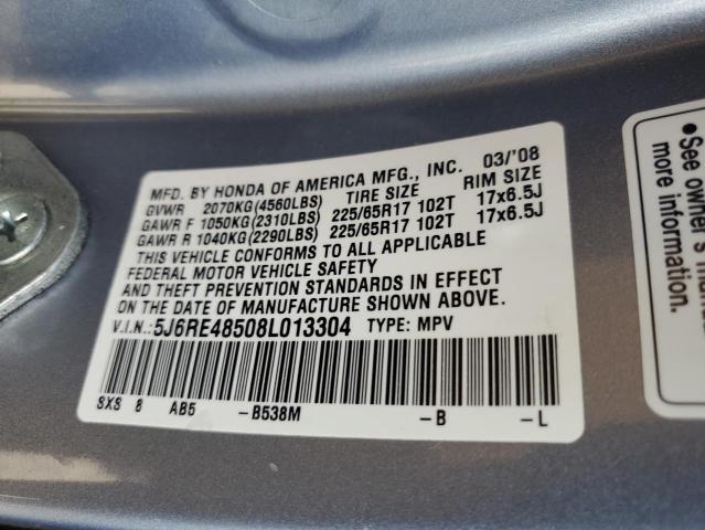 Photo 12 VIN: 5J6RE48508L013304 - HONDA CR-V EX 