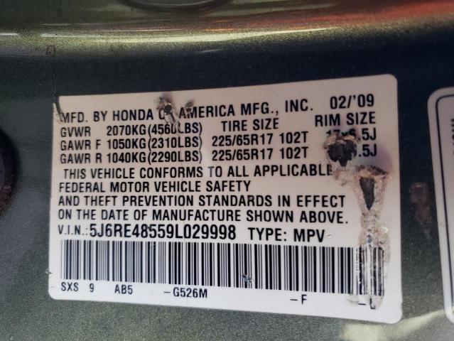 Photo 12 VIN: 5J6RE48559L029998 - HONDA CRV 