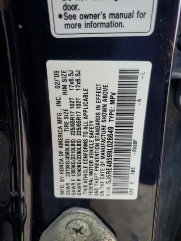 Photo 11 VIN: 5J6RE48599L026649 - HONDA CRV 