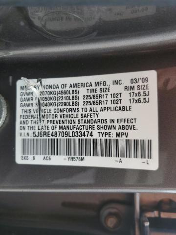 Photo 12 VIN: 5J6RE48709L033474 - HONDA CRV 