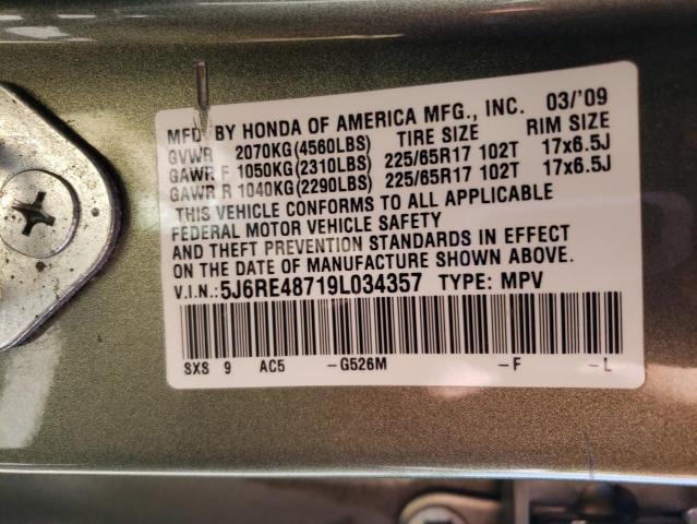 Photo 12 VIN: 5J6RE48719L034357 - HONDA CR-V EXL 