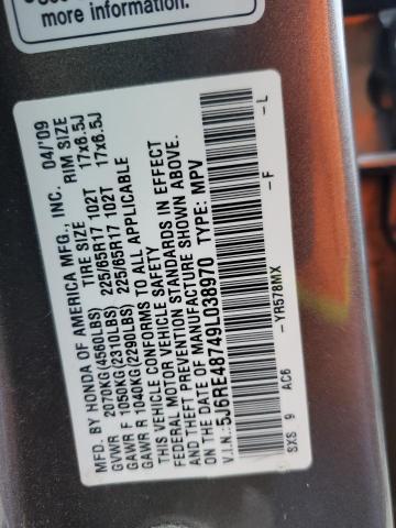 Photo 12 VIN: 5J6RE48749L038970 - HONDA CR-V EXL 