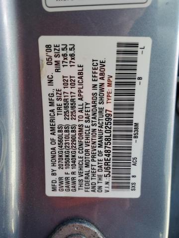 Photo 12 VIN: 5J6RE48758L025997 - HONDA CRV 