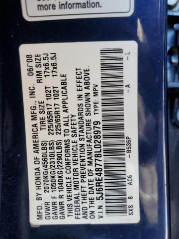 Photo 12 VIN: 5J6RE48778L028979 - HONDA CRV 