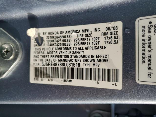 Photo 12 VIN: 5J6RE48788L031518 - HONDA CR-V EXL 